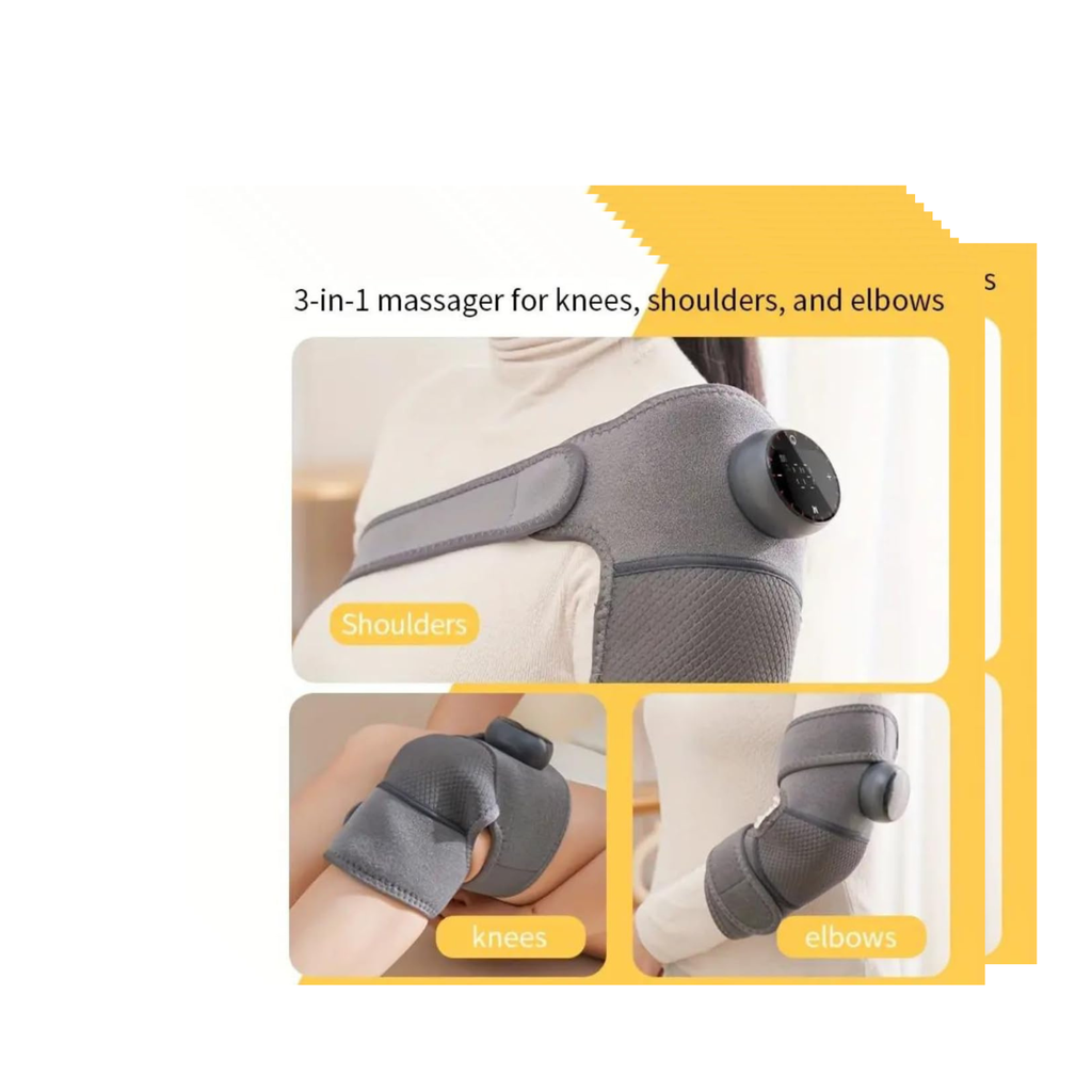 Heated Knee Massager with Vibration Massage, Rechargeable Electric Knee Brace Wrap, 3 Heat Levels & 3 Massage Modes, Adjustable Knee Support for Arthritis, Joint Stiffness, Muscle Recovery and Pain Relief  Grey