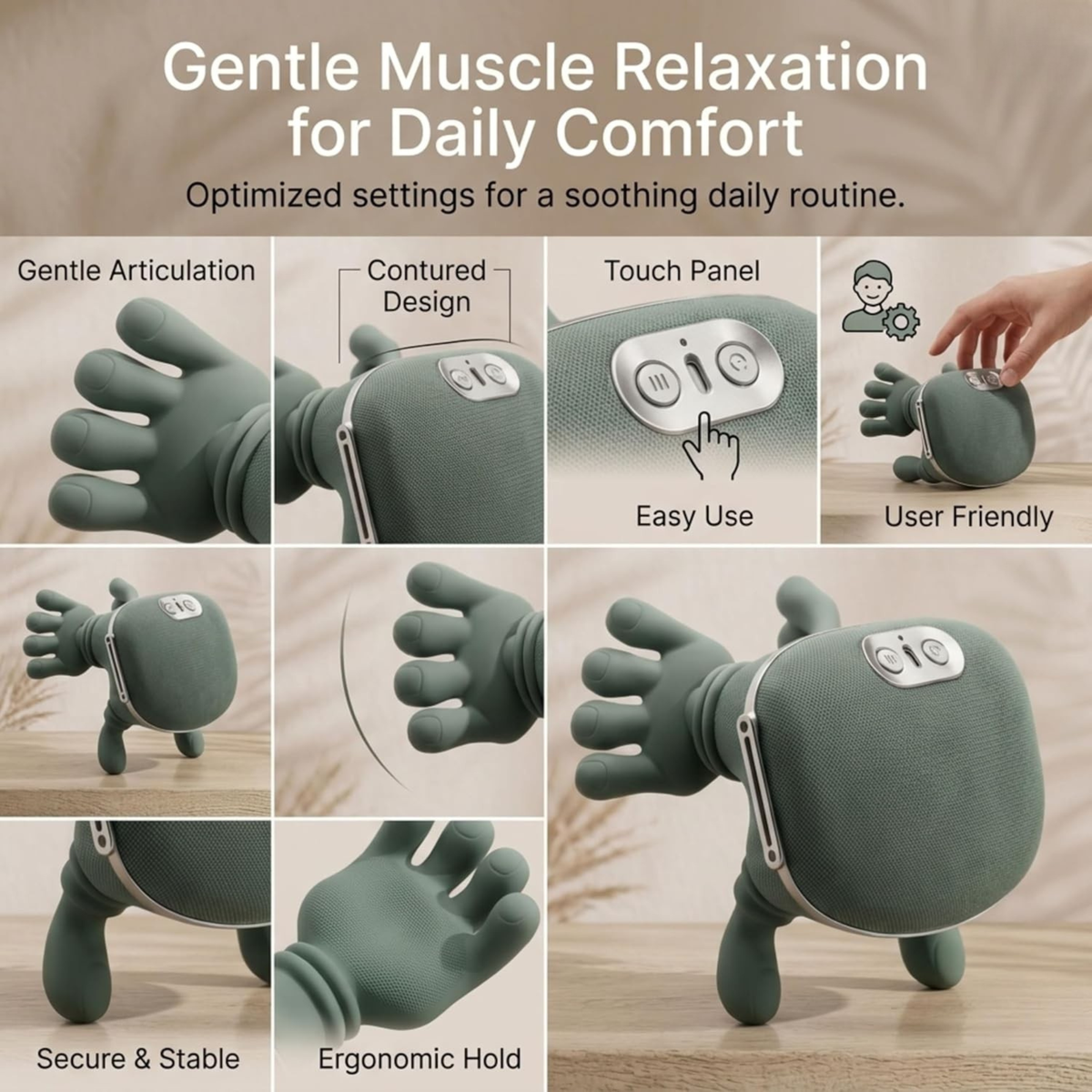 Wireless Neck & Shoulder Massager for Cervical Pain Relief