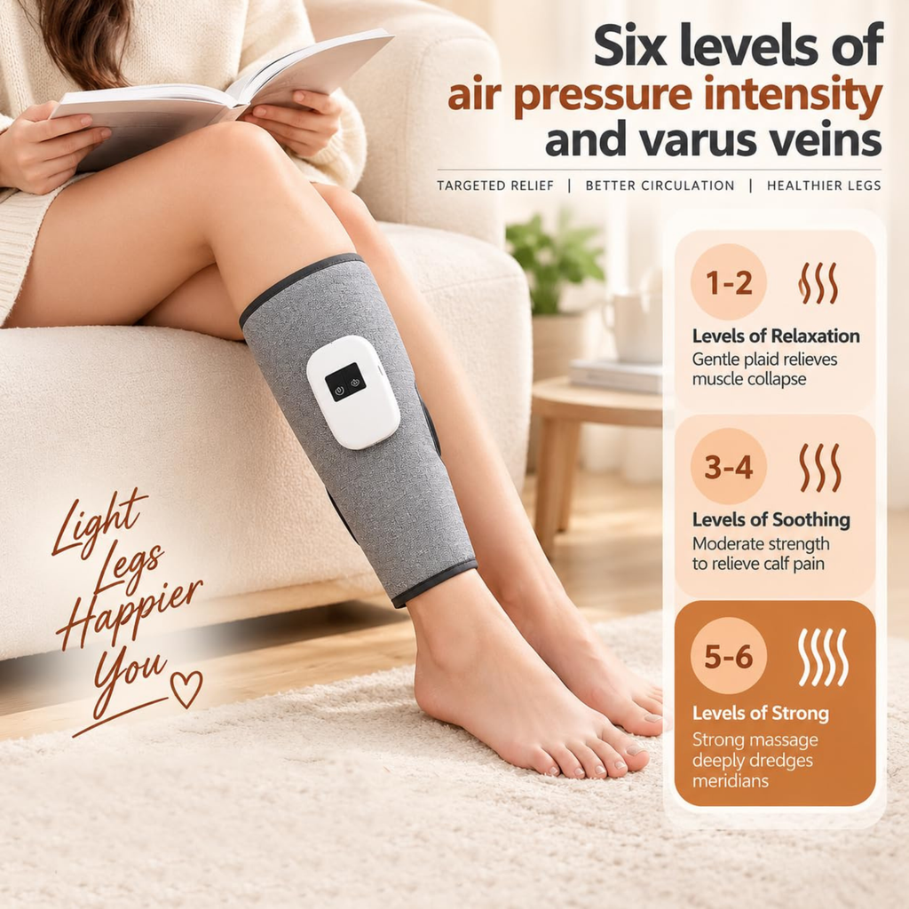Air Compression Calf Massager | Hand-Like Leg Massage | 3 Modes for Personalized Comfort | Ergonomic Calf Wrap | Relaxing Massage Device for Home