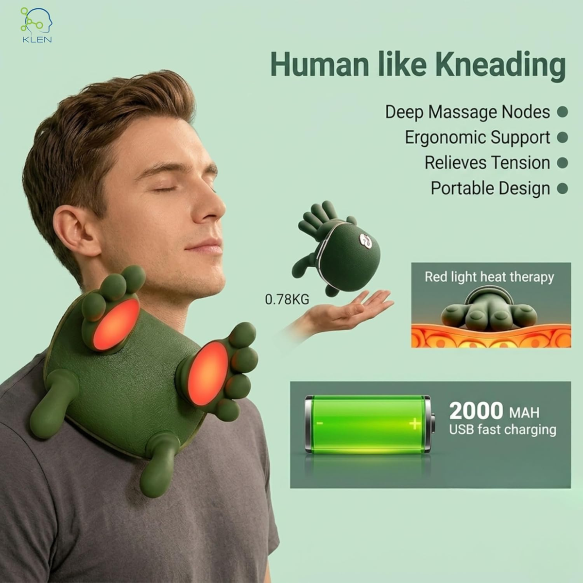 Wireless Neck & Shoulder Massager for Cervical Pain Relief