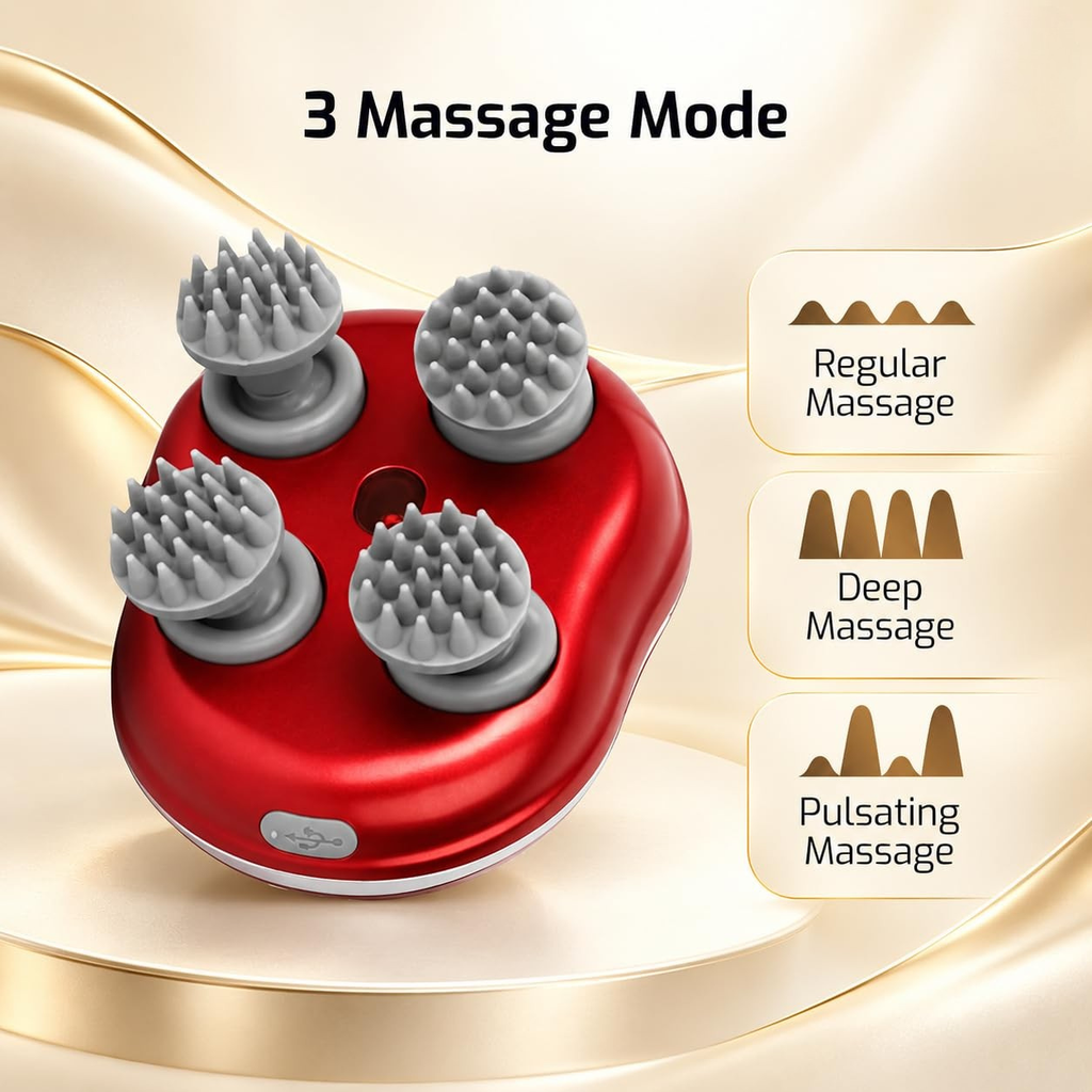Head Massager Machine Mini Automatic Rechargable  Waterproof Cordless Tool
