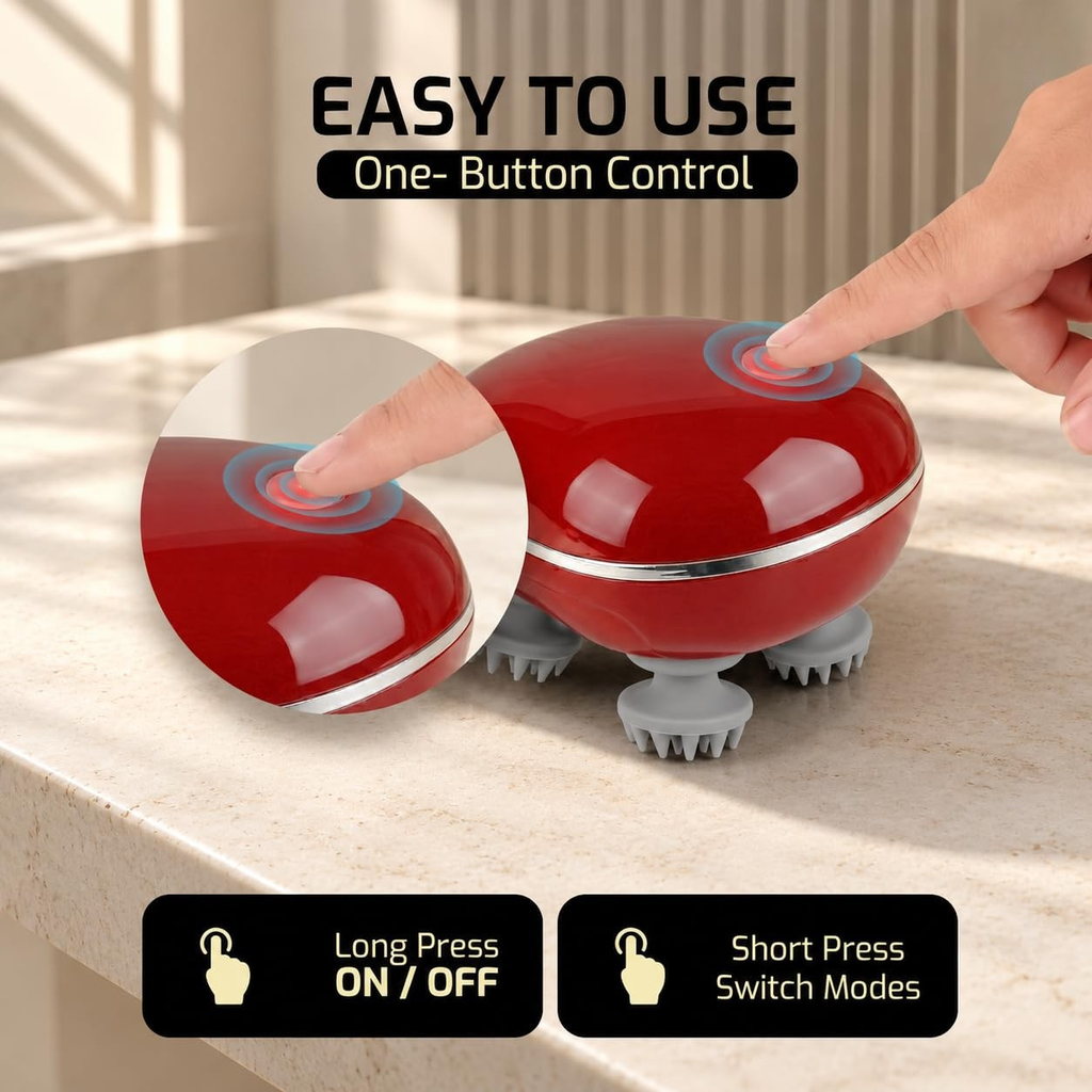 Head Massager Machine Mini Automatic Rechargable  Waterproof Cordless Tool