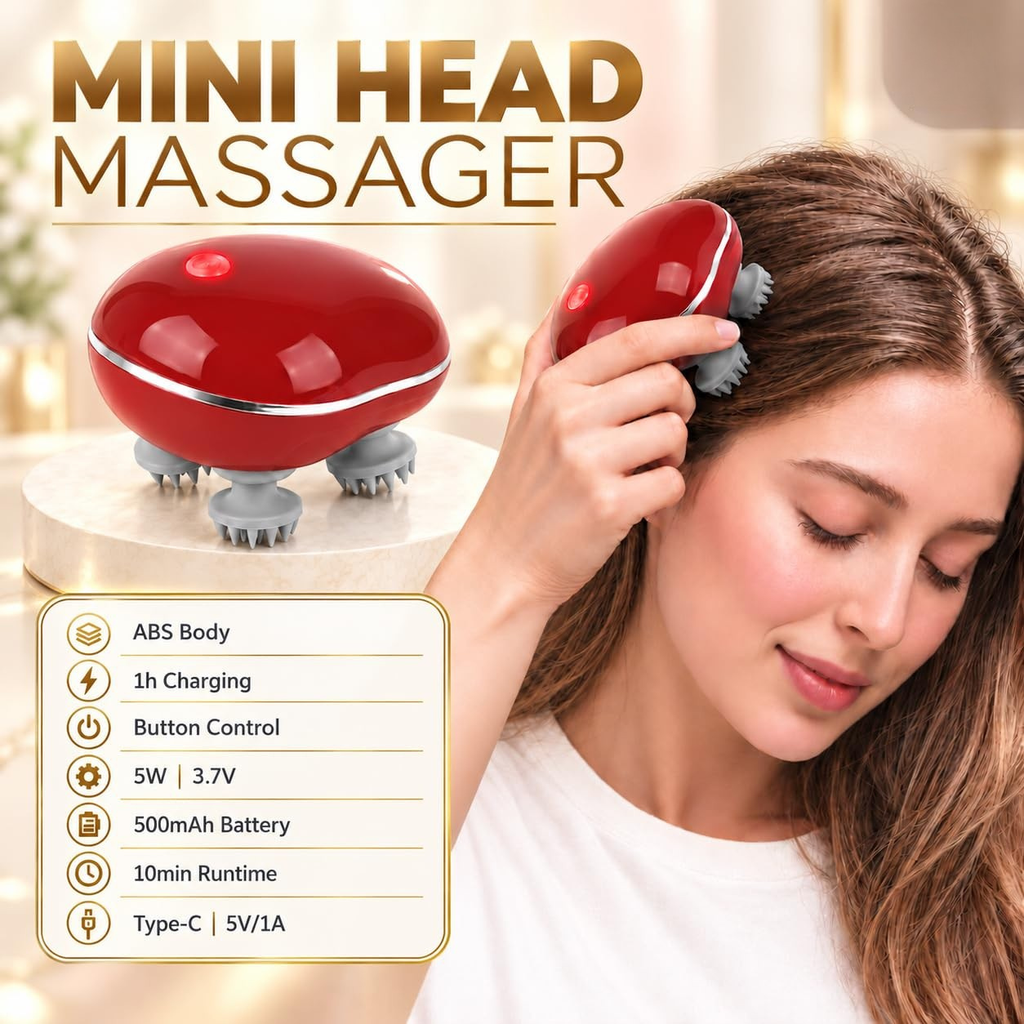 Head Massager Machine Mini Automatic Rechargable  Waterproof Cordless Tool