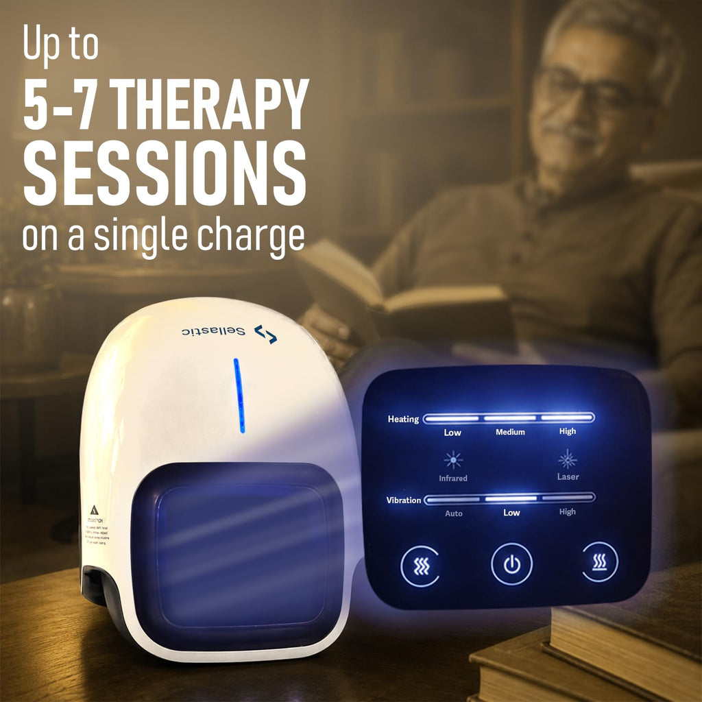 Smart Knee Massager for Joint Pain Relief with 3 Heat Levels, Vibration & Red Light - Rechargeable Massage for Arthritis, Knee, Shoulder & Elbow, Gift for Parents, Elders, Men, Women - 1 Year Warranty