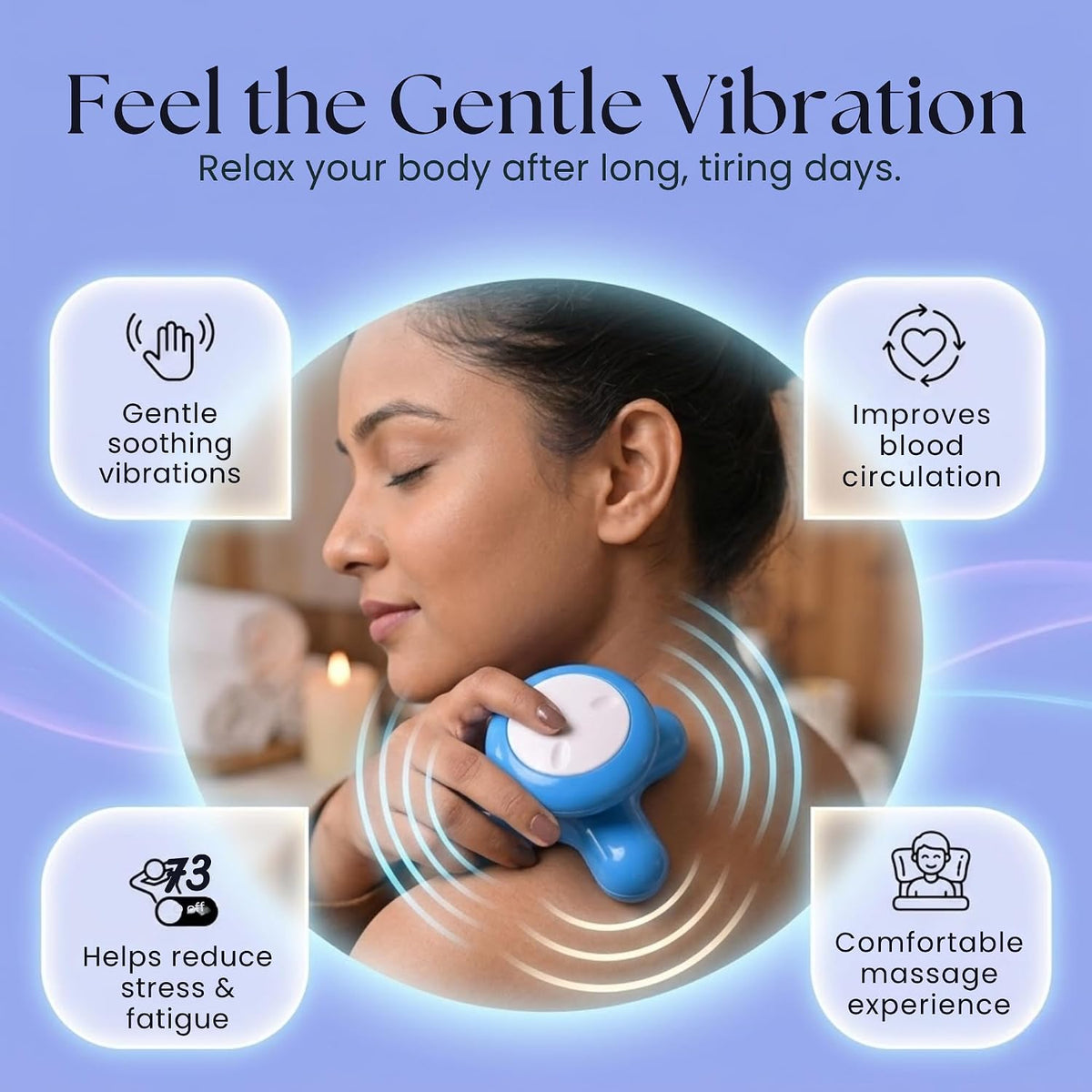 Mini Handheld Body Massager with USB Cable