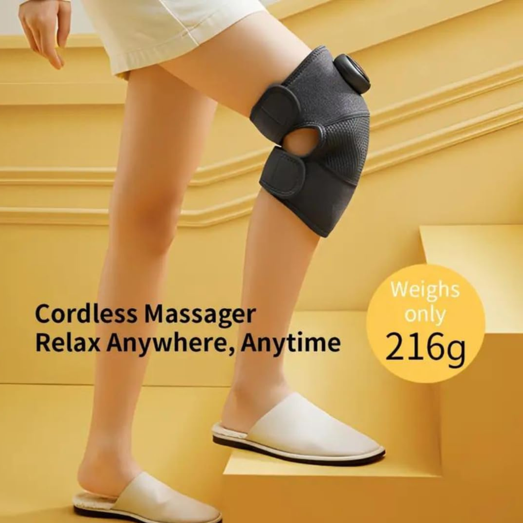 Heated Knee Massager with Vibration Massage, Rechargeable Electric Knee Brace Wrap, 3 Heat Levels & 3 Massage Modes, Adjustable Knee Support for Arthritis, Joint Stiffness, Muscle Recovery and Pain Relief  Grey
