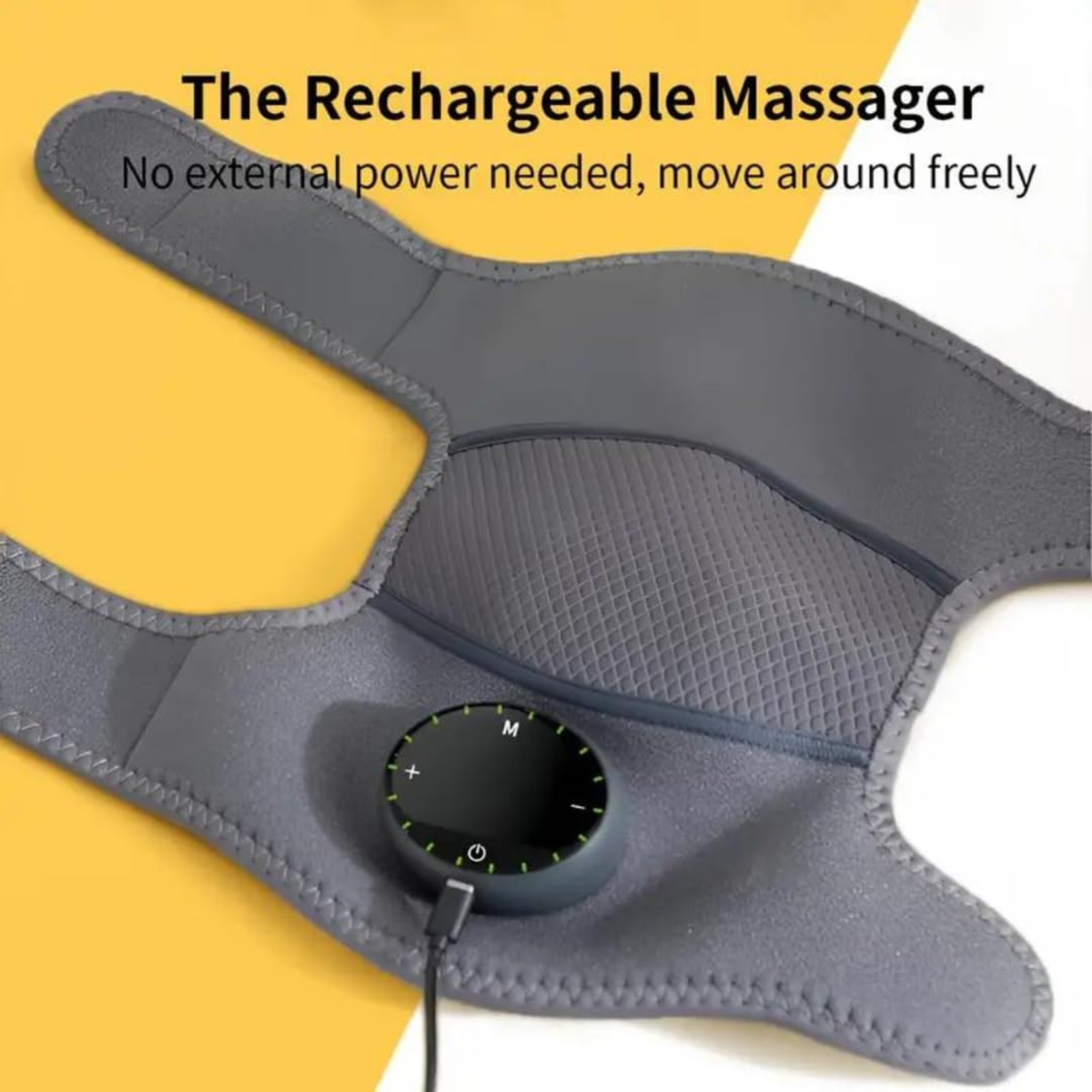 Heated Knee Massager with Vibration Massage, Rechargeable Electric Knee Brace Wrap, 3 Heat Levels & 3 Massage Modes, Adjustable Knee Support for Arthritis, Joint Stiffness, Muscle Recovery and Pain Relief  Grey